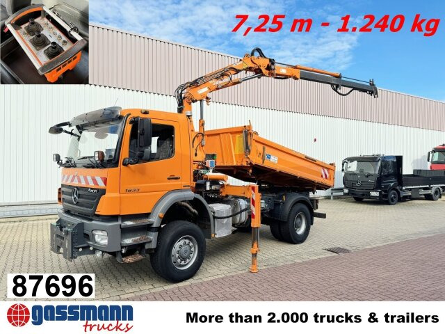 Mercedes-Benz Axor 1833 AK 4x4, Winterdienstausstattung, Kran - Самосвал камион, Камион с кран: снимка 1 Mercedes-Benz Axor 1833 AK 4x4, Winterdienstausstattung, Kran - Самосвал камион, Камион с кран: снимка 1