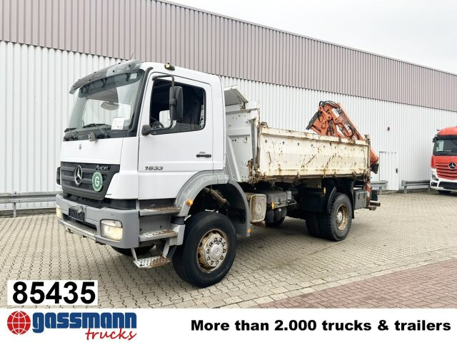 Mercedes-Benz Axor 1833 AK 4x4 mit Heckkran Atlas 105.2-A2L - Самосвал камион, Камион с кран: снимка 1 Mercedes-Benz Axor 1833 AK 4x4 mit Heckkran Atlas 105.2-A2L - Самосвал камион, Камион с кран: снимка 1