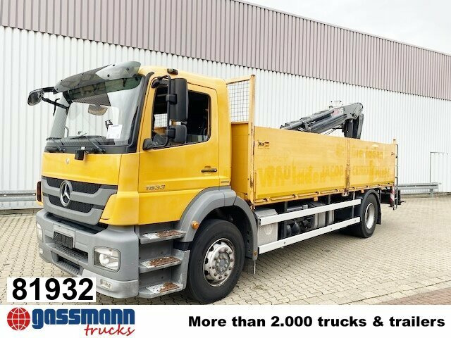 Mercedes-Benz Axor 1833 L 4x2 mit Heckkran Hiab XS 133 K-2 - Бордови камион, Камион с кран: снимка 1 Mercedes-Benz Axor 1833 L 4x2 mit Heckkran Hiab XS 133 K-2 - Бордови камион, Камион с кран: снимка 1