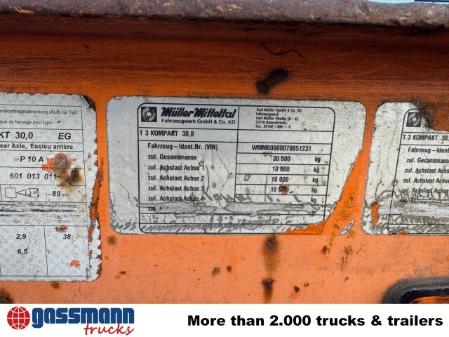 Müller-Mitteltal T 3 Kompakt 30,0, Hydr. Rampen, Verbr. auf 3m - Нискорамна площадка ремарке: снимка 5 Müller-Mitteltal T 3 Kompakt 30,0, Hydr. Rampen, Verbr. auf 3m - Нискорамна площадка ремарке: снимка 5