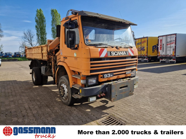 Самосвал камион, Камион с кран Scania 93H 250 4x4 mit Kran Palfinger PK8000,: снимка 8