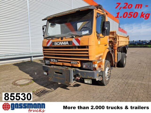 Scania 93H 250 4x4 mit Kran Palfinger PK8000, - Самосвал камион, Камион с кран: снимка 1 Scania 93H 250 4x4 mit Kran Palfinger PK8000, - Самосвал камион, Камион с кран: снимка 1