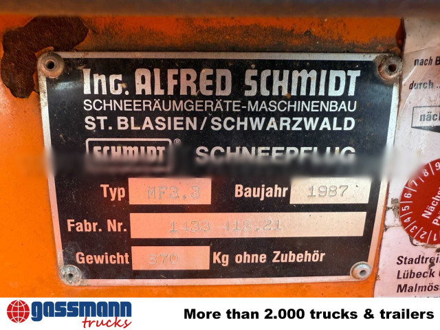 Schmidt MF 3.3 Schneepflug - Гребло за сняг: снимка 2 Schmidt MF 3.3 Schneepflug - Гребло за сняг: снимка 2