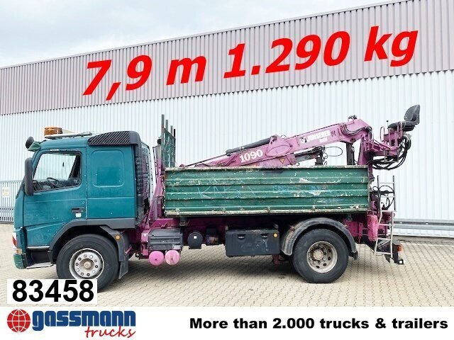 Volvo FM12-420 4x2 mit Heckkran Jonsered 1090, - Самосвал камион, Камион с кран: снимка 1 Volvo FM12-420 4x2 mit Heckkran Jonsered 1090, - Самосвал камион, Камион с кран: снимка 1