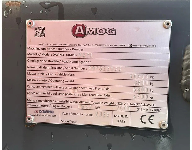 Съчленен самосвал Davino DS70 | NEW UNUSED | 7 TON | DEMO | DV60 | AUSA D600: снимка 20