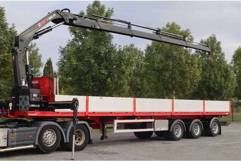 Kelberg HIAB 228-4 | 3 AXLE | LIFT AXLE | 2X STEERING | KRAN / CRANE - Бордово полуремарке/ Платформа: снимка 1 Kelberg HIAB 228-4 | 3 AXLE | LIFT AXLE | 2X STEERING | KRAN / CRANE - Бордово полуремарке/ Платформа: снимка 1