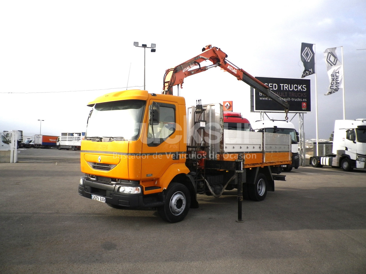 RENAULT MIDLUM 220.14C GRUA - Бордови камион, Камион с кран: снимка 1 RENAULT MIDLUM 220.14C GRUA - Бордови камион, Камион с кран: снимка 1