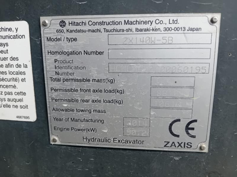 Колесен багер Hitachi ZAXIS 140W: снимка 10