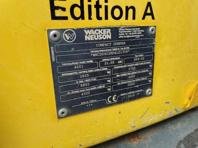 Wacker Neuson 4001 - Съчленен самосвал: снимка 5 Wacker Neuson 4001 - Съчленен самосвал: снимка 5