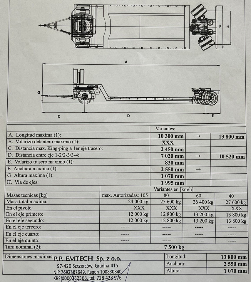 EMTECH 2 osiowa PCN 18 TIEFBETT Zagłębiana Rozciągana Oś Skrętna UNIKAT - Нискорамна площадка полуремарке: снимка 5 EMTECH 2 osiowa PCN 18 TIEFBETT Zagłębiana Rozciągana Oś Skrętna UNIKAT - Нискорамна площадка полуремарке: снимка 5