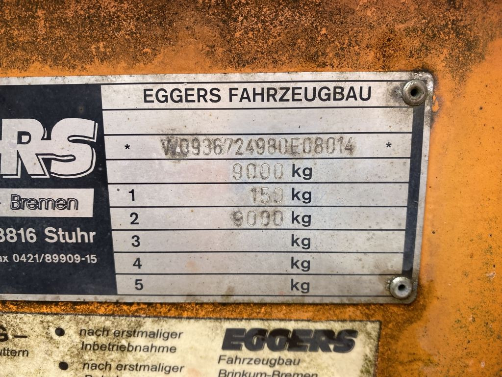 Eggers ZX 9E Anhänger für Ballastgewichte | BPW - Бордово ремарке/ Платформа: снимка 3 Eggers ZX 9E Anhänger für Ballastgewichte | BPW - Бордово ремарке/ Платформа: снимка 3