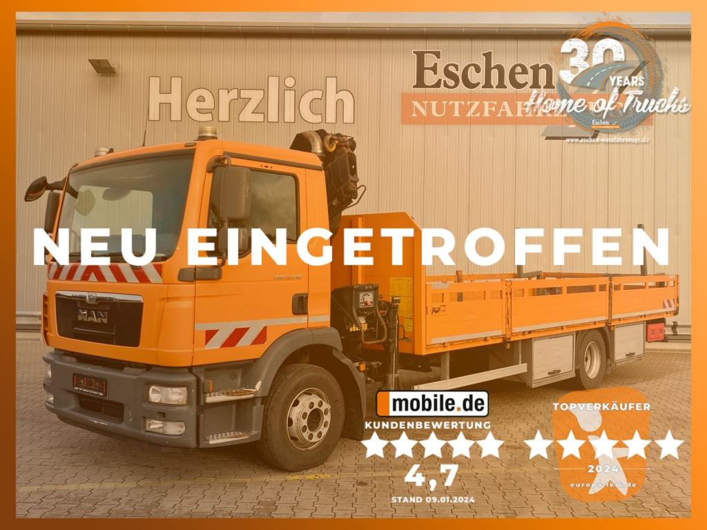 MAN TGM 15.290 4x2 BL / HIAB Faltkran - Бордови камион, Камион с кран: снимка 1 MAN TGM 15.290 4x2 BL / HIAB Faltkran - Бордови камион, Камион с кран: снимка 1