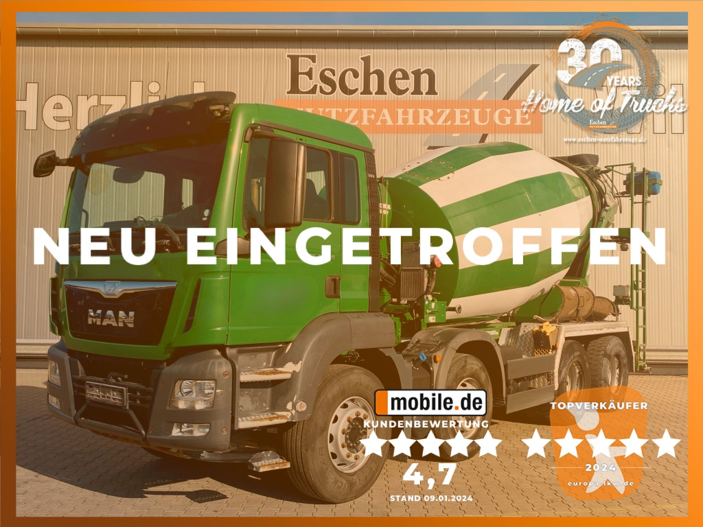 MAN TGS 32.360 8x4 BB / 9 m³ Stetter-Aufbau - Бетоновоз: снимка 1 MAN TGS 32.360 8x4 BB / 9 m³ Stetter-Aufbau - Бетоновоз: снимка 1