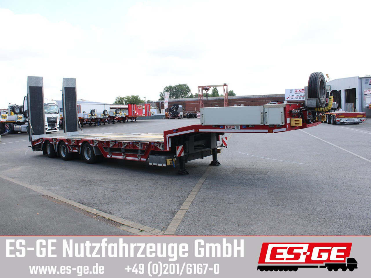 ES-GE 3-Achs-Satteltieflader, Radmulden - Нискорамна площадка полуремарке: снимка 4 ES-GE 3-Achs-Satteltieflader, Radmulden - Нискорамна площадка полуремарке: снимка 4