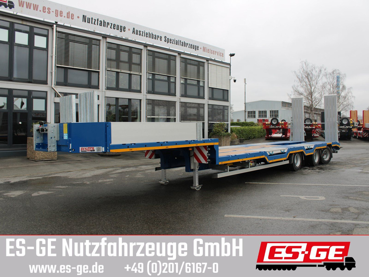 ES-GE 3-Achs-Satteltieflader - Radmulden - Нискорамна площадка полуремарке: снимка 2 ES-GE 3-Achs-Satteltieflader - Radmulden - Нискорамна площадка полуремарке: снимка 2