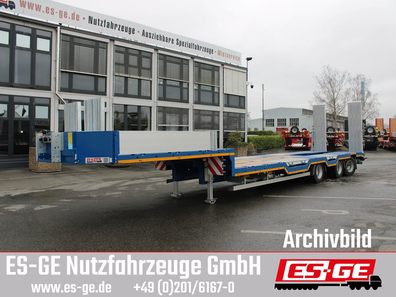 ES-GE 3-Achs-Satteltieflader - Radmulden - Нискорамна площадка полуремарке: снимка 2 ES-GE 3-Achs-Satteltieflader - Radmulden - Нискорамна площадка полуремарке: снимка 2