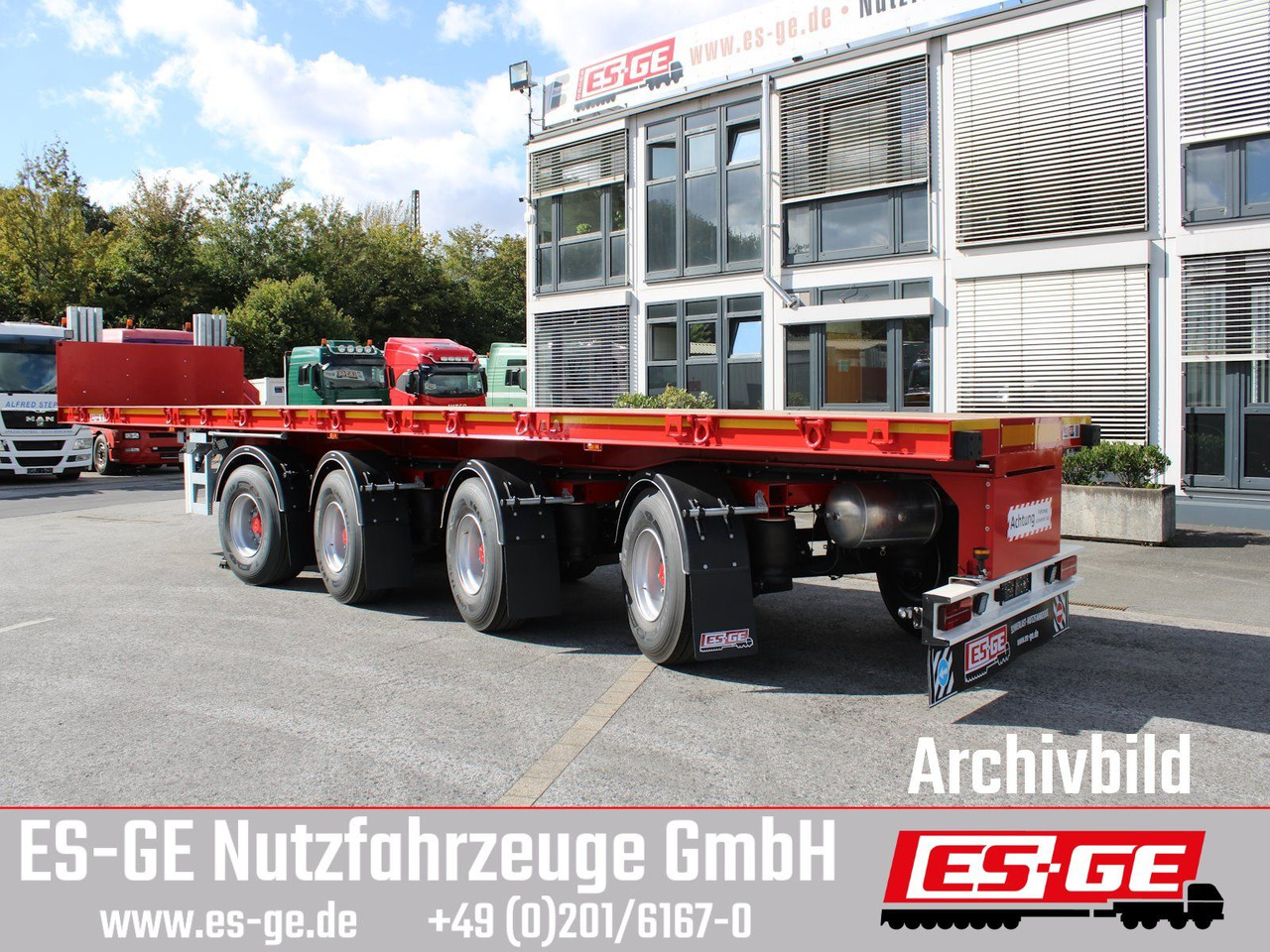 ES-GE 4-Achs-Ballastauflieger - Бордово полуремарке/ Платформа: снимка 1 ES-GE 4-Achs-Ballastauflieger - Бордово полуремарке/ Платформа: снимка 1