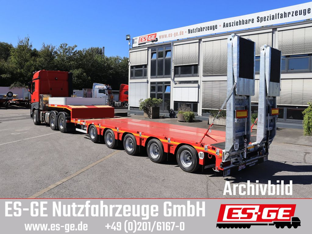 Faymonville MAX Trailer MAX100 Semi-Tieflader 2tlg. Rampen - Нискорамна площадка полуремарке: снимка 1 Faymonville MAX Trailer MAX100 Semi-Tieflader 2tlg. Rampen - Нискорамна площадка полуремарке: снимка 1