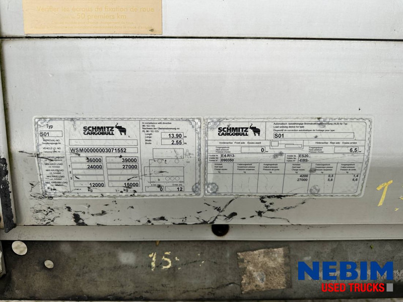 Schmitz Cargobull SCS24/L-13.62 EB - Pritsche Plane / Sliding roof - Брезентово полуремарке: снимка 4 Schmitz Cargobull SCS24/L-13.62 EB - Pritsche Plane / Sliding roof - Брезентово полуремарке: снимка 4
