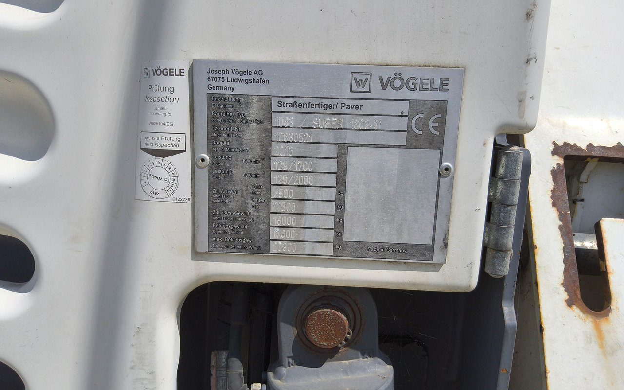 Асфалтополагач Vogele Super 1803-3i: снимка 16