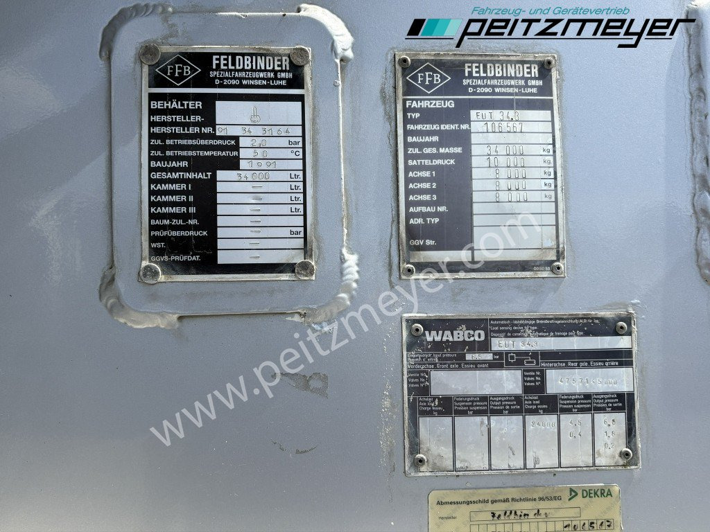 Цистерна за насипни товари FELDBINDER Eutersilo EUT 34.3 34 m³: снимка 9