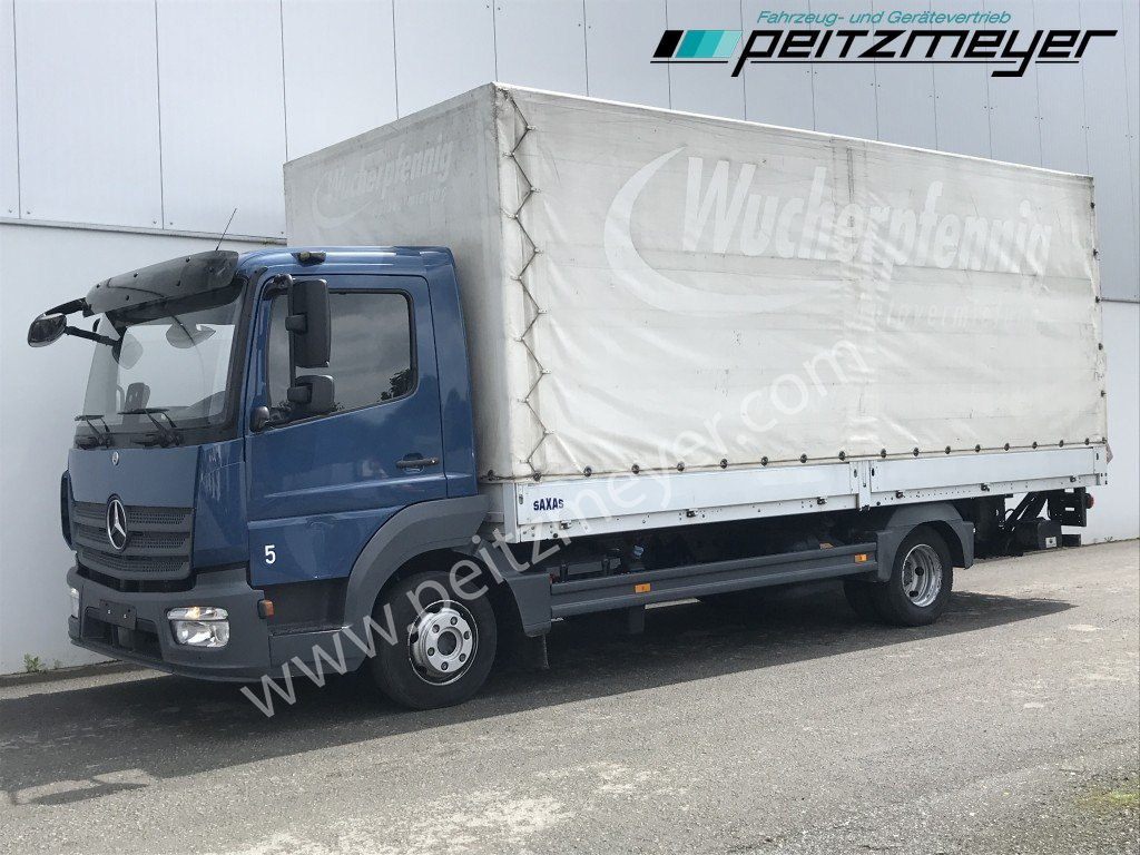 MERCEDES-BENZ Atego 818 L Pritsche+LBW, Klima, 2 x AHK - Камион с брезент: снимка 1 MERCEDES-BENZ Atego 818 L Pritsche+LBW, Klima, 2 x AHK - Камион с брезент: снимка 1