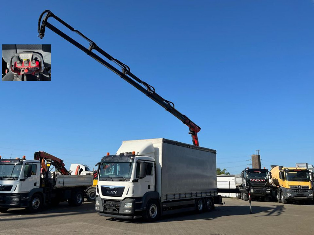 MAN TG-S 26.400 6x2-2 BL Pritsche Heckkran 5xhydr.Ausschub, Funk - Бордови камион, Камион с кран: снимка 1 MAN TG-S 26.400 6x2-2 BL Pritsche Heckkran 5xhydr.Ausschub, Funk - Бордови камион, Камион с кран: снимка 1