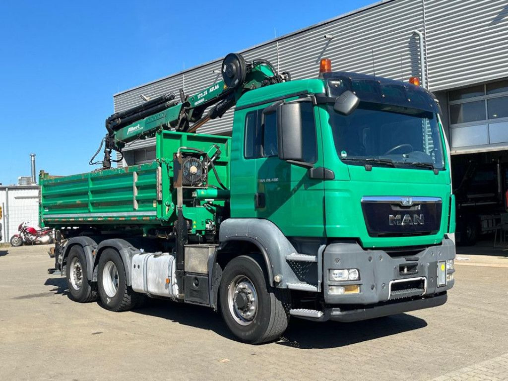 MAN TG-S 28.480 6x4H-4 BL 3-Achs Kipper Kran Funk Li - Камион с кран: снимка 2 MAN TG-S 28.480 6x4H-4 BL 3-Achs Kipper Kran Funk Li - Камион с кран: снимка 2