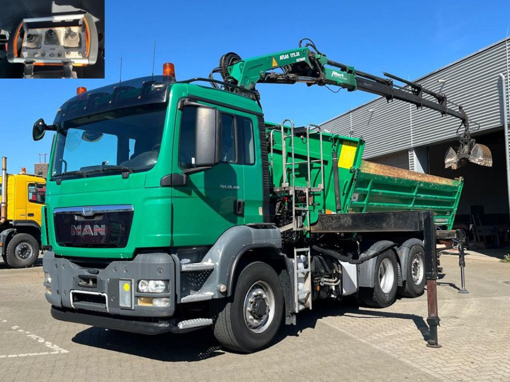 MAN TG-S 28.480 6x4H-4 BL 3-Achs Kipper Kran Funk Li - Камион с кран: снимка 1 MAN TG-S 28.480 6x4H-4 BL 3-Achs Kipper Kran Funk Li - Камион с кран: снимка 1