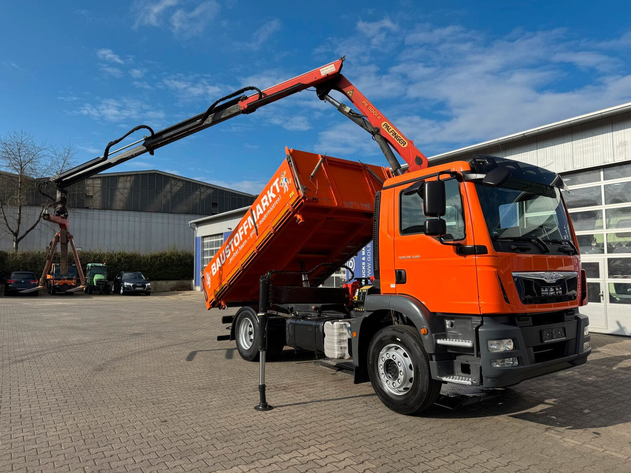 Самосвал камион, Камион с кран MAN TGM 18.340 4x2 Euro 6 Kipper Kran PK11001.K: снимка 6