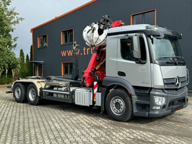 Mercedes-Benz ACTROS 2546 6x2 Abrollkip Kran Palfinger Q150Z95 - Мултилифт с кука камион, Камион с кран: снимка 1 Mercedes-Benz ACTROS 2546 6x2 Abrollkip Kran Palfinger Q150Z95 - Мултилифт с кука камион, Камион с кран: снимка 1