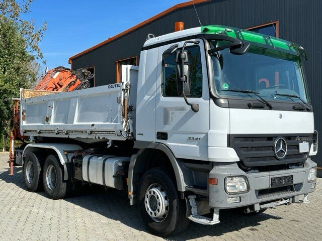 Самосвал камион, Камион с кран Mercedes-Benz ACTROS 3341 6x4 EURO4 Dreiseitenkipper mit Kran: снимка 1