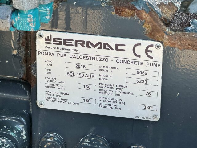 Бетон помпа Mercedes-Benz AROCS 2844 6x4 Euro 6 Betonpumpe SERMAC 5Z33: снимка 7