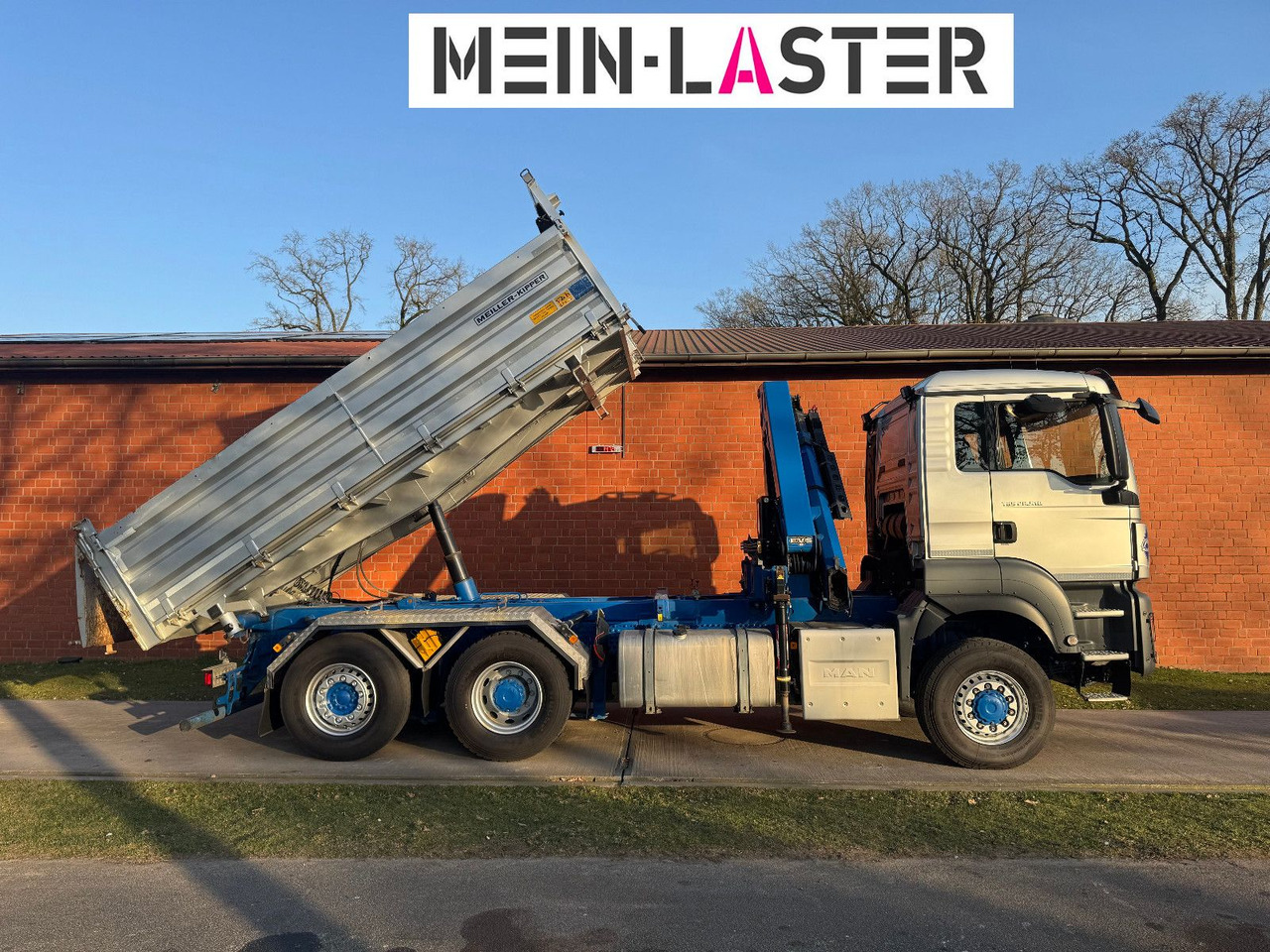 MAN Aufbau Meiller Bordmatik + HMF 1330 K4 15m Funk - Самосвал камион, Камион с кран: снимка 5 MAN Aufbau Meiller Bordmatik + HMF 1330 K4 15m Funk - Самосвал камион, Камион с кран: снимка 5