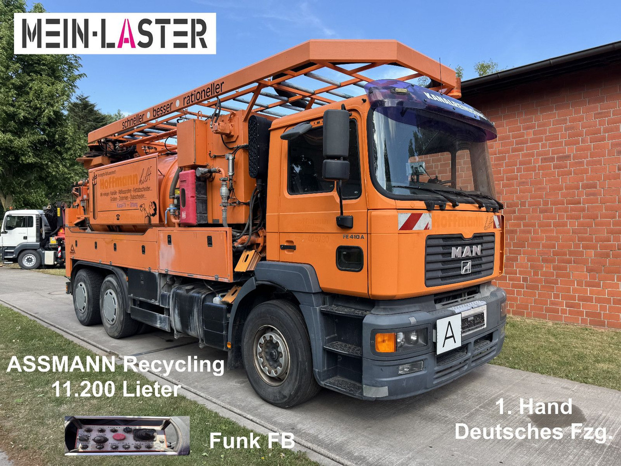 MAN FE 410 Assmann Saug HD Spüler Recycling + FB. - Каналопочистваща машина: снимка 1 MAN FE 410 Assmann Saug HD Spüler Recycling + FB. - Каналопочистваща машина: снимка 1