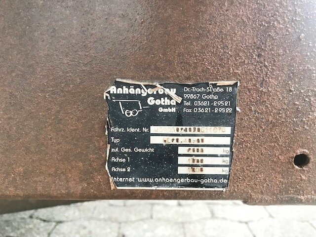 HL 20.40x20 Gotha Anh-Bau HL 20.40x20, Ex-Bundeswehr - Бордово ремарке/ Платформа: снимка 2 HL 20.40x20 Gotha Anh-Bau HL 20.40x20, Ex-Bundeswehr - Бордово ремарке/ Платформа: снимка 2