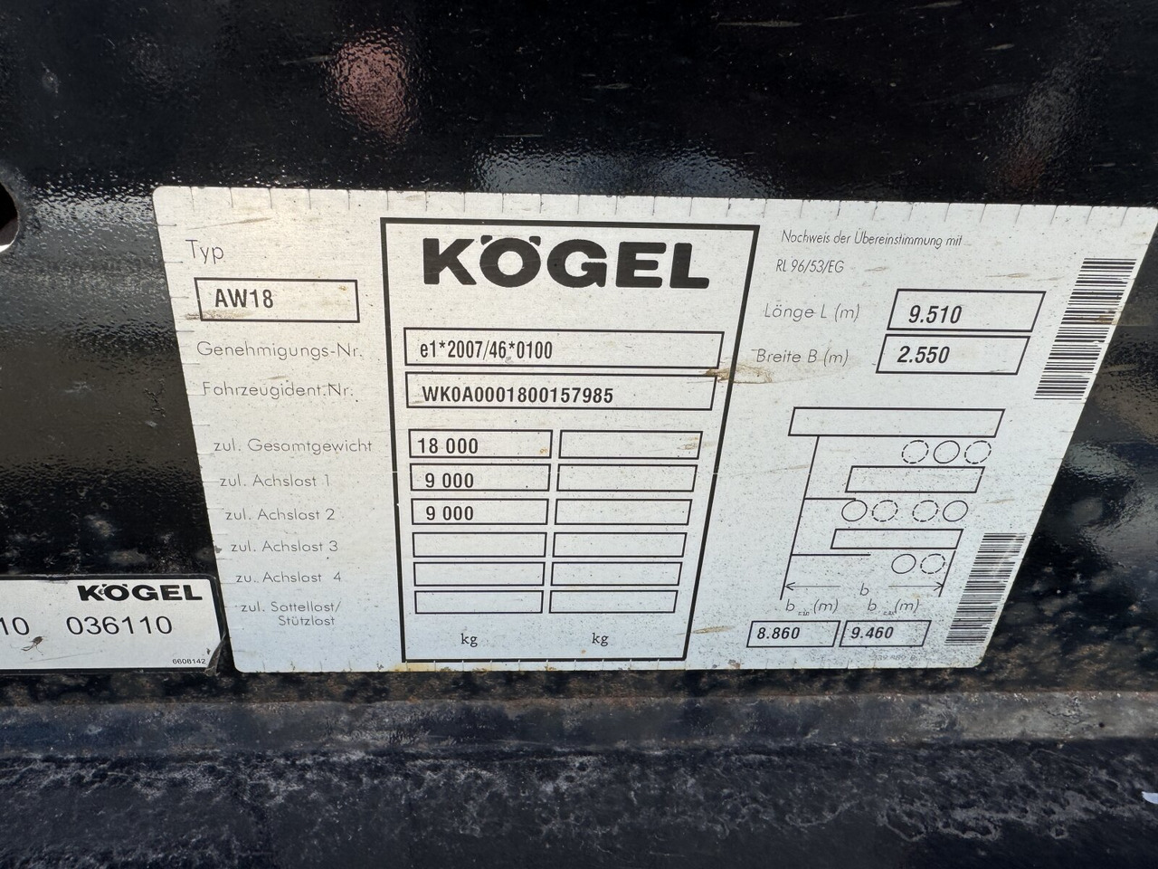 Kögel AW 18 AW 18 - Контейнеровоз/ Сменна каросерия ремарке: снимка 2 Kögel AW 18 AW 18 - Контейнеровоз/ Сменна каросерия ремарке: снимка 2