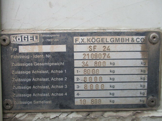 Kögel SAnh SF 24 SF 24 Kofferauflieger, gelenkte Achse, Rolltor, 77 cbm - Затворена каросерия полуремарке: снимка 4 Kögel SAnh SF 24 SF 24 Kofferauflieger, gelenkte Achse, Rolltor, 77 cbm - Затворена каросерия полуремарке: снимка 4