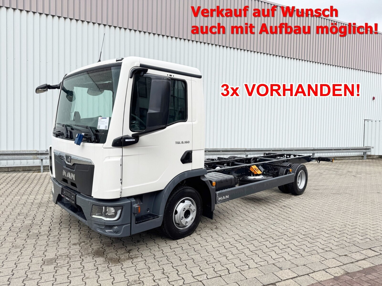 MAN TGL 8.160 4x2 BL CH TGL 8.160 4x2 BL CH, 3x VORHANDEN! - Шаси кабина: снимка 1 MAN TGL 8.160 4x2 BL CH TGL 8.160 4x2 BL CH, 3x VORHANDEN! - Шаси кабина: снимка 1
