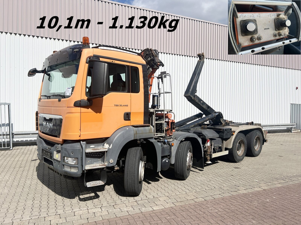 MAN TGS 35.440 8x4 BL TGS 35.440 8x4 BL, Meiller 19.62, Atlas Kran 135.2-A3, Funk - Мултилифт с кука камион, Камион с кран: снимка 1 MAN TGS 35.440 8x4 BL TGS 35.440 8x4 BL, Meiller 19.62, Atlas Kran 135.2-A3, Funk - Мултилифт с кука камион, Камион с кран: снимка 1