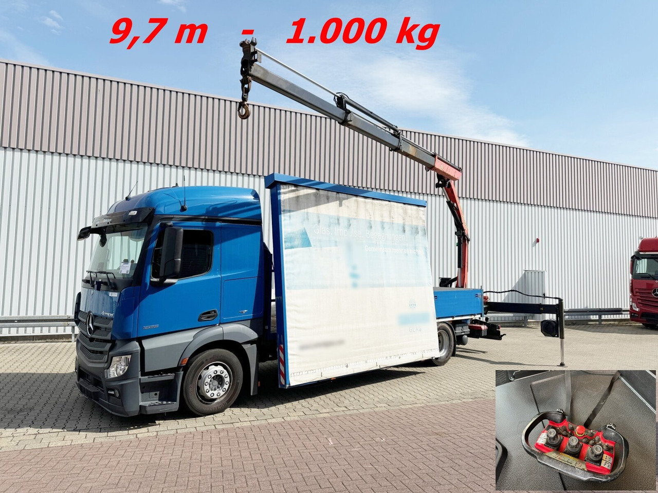 Mercedes-Benz Actros 1836 L 4x2 Actros 1836 L 4x2, Glastransporter, Heckkran Palfinger Pk 12002-EH, Funk - Камион с кран: снимка 1 Mercedes-Benz Actros 1836 L 4x2 Actros 1836 L 4x2, Glastransporter, Heckkran Palfinger Pk 12002-EH, Funk - Камион с кран: снимка 1