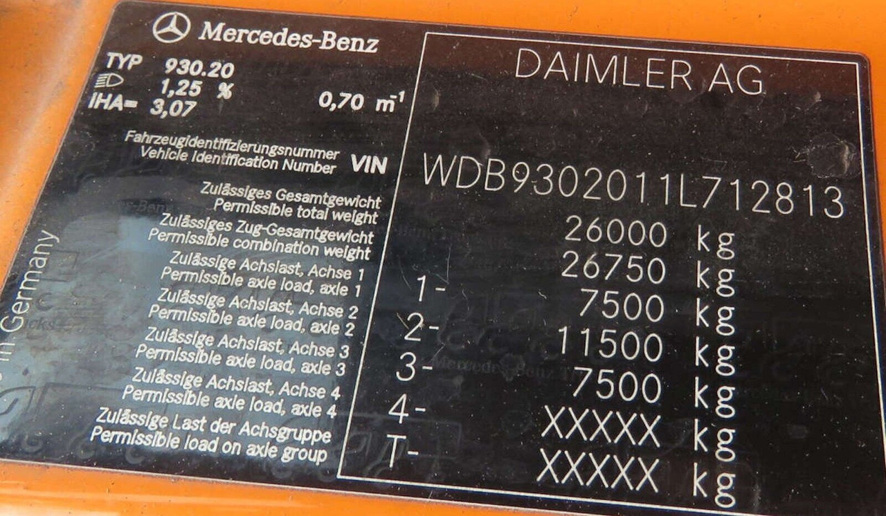 Mercedes-Benz Actros 2532 L 6x2 Actros 2532/41 L 6x2, EEV, Lenkachse - Шаси кабина: снимка 2 Mercedes-Benz Actros 2532 L 6x2 Actros 2532/41 L 6x2, EEV, Lenkachse - Шаси кабина: снимка 2