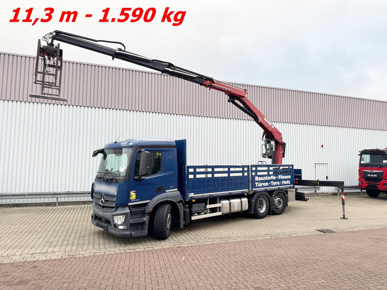 Mercedes-Benz Antos 2540 L 6x2 Antos 2540 L 6x2, Lenkachse, HMF 2110-L3 Heckkran - Камион с кран, Бордови камион: снимка 1 Mercedes-Benz Antos 2540 L 6x2 Antos 2540 L 6x2, Lenkachse, HMF 2110-L3 Heckkran - Камион с кран, Бордови камион: снимка 1