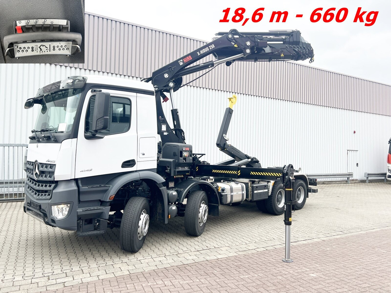 Mercedes-Benz Arocs 4142 B 8x4/4 Arocs 4142 B 8x4/4, Grounder, Funk - Мултилифт с кука камион, Камион с кран: снимка 1 Mercedes-Benz Arocs 4142 B 8x4/4 Arocs 4142 B 8x4/4, Grounder, Funk - Мултилифт с кука камион, Камион с кран: снимка 1
