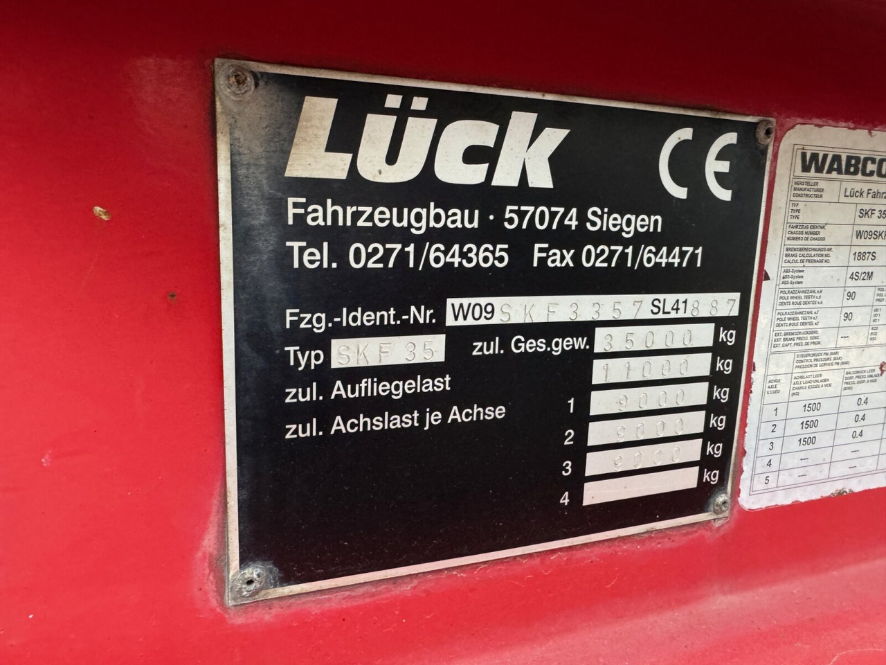 Lück SKF 35 LÜCK SKF 35, Stahlmulde ca. 37m³, Liftachse - Полуремарке: снимка 3 Lück SKF 35 LÜCK SKF 35, Stahlmulde ca. 37m³, Liftachse - Полуремарке: снимка 3