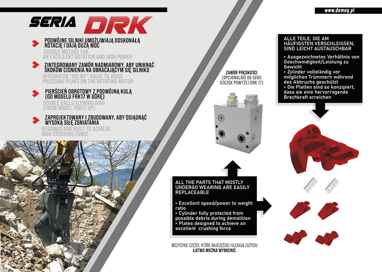 DEMOQ DRK17 Hydraulic Rotating Pulveriser Crusher 1650 KG - Хидравлична ножица за Багер: снимка 3 DEMOQ DRK17 Hydraulic Rotating Pulveriser Crusher 1650 KG - Хидравлична ножица за Багер: снимка 3
