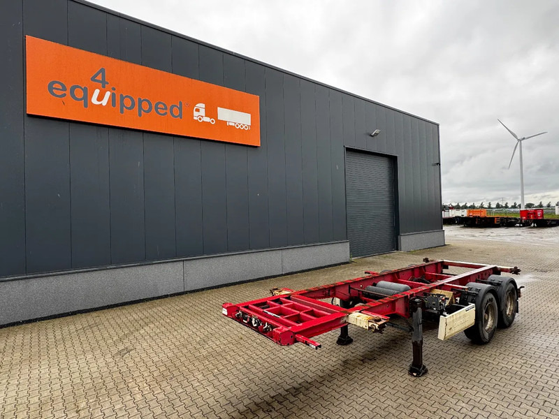 Krone 2-assig 20FT chassis, BPW + trommel, luchtvering, leeggewicht: 3.180kg - Контейнеровоз/ Сменна каросерия полуремарке: снимка 1 Krone 2-assig 20FT chassis, BPW + trommel, luchtvering, leeggewicht: 3.180kg - Контейнеровоз/ Сменна каросерия полуремарке: снимка 1