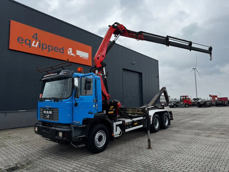 MAN FE 410A, 6x4, EURO 2, Palfinger PK17000 Crane + VDL HOOK, full spring, manual gearbox, MOT 9/2025 - Мултилифт с кука камион, Камион с кран: снимка 1 MAN FE 410A, 6x4, EURO 2, Palfinger PK17000 Crane + VDL HOOK, full spring, manual gearbox, MOT 9/2025 - Мултилифт с кука камион, Камион с кран: снимка 1
