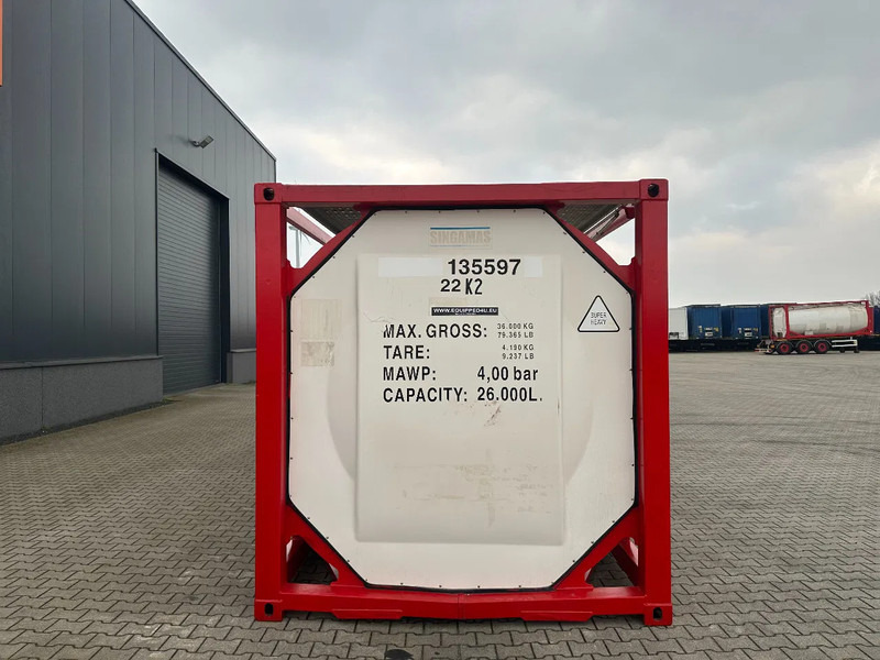 Танк контейнер За превоз на гориво SINGAMAS 20FT ISO, 26.000L/1-COMP/3 BAFFELS/3 manholes, 5Y: 08-2027, L4BN, T11: снимка 11
