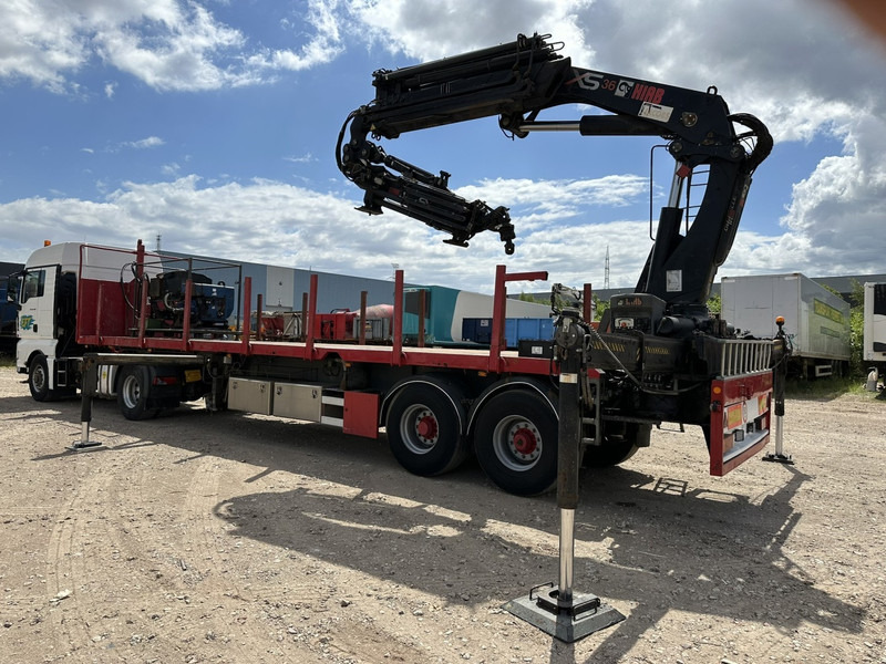 Бордово полуремарке/ Платформа Kwb 2-AXLES PLATFORM + CRANE + HIAB 377 E-4 HIPRO + JIB 100X-3 + RADIO + ROTATOR - SAF axles - AIR SUSPENISION - BELGIAN REG.: снимка 6